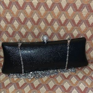 Black Elegant Hard Clutch Evening Bag